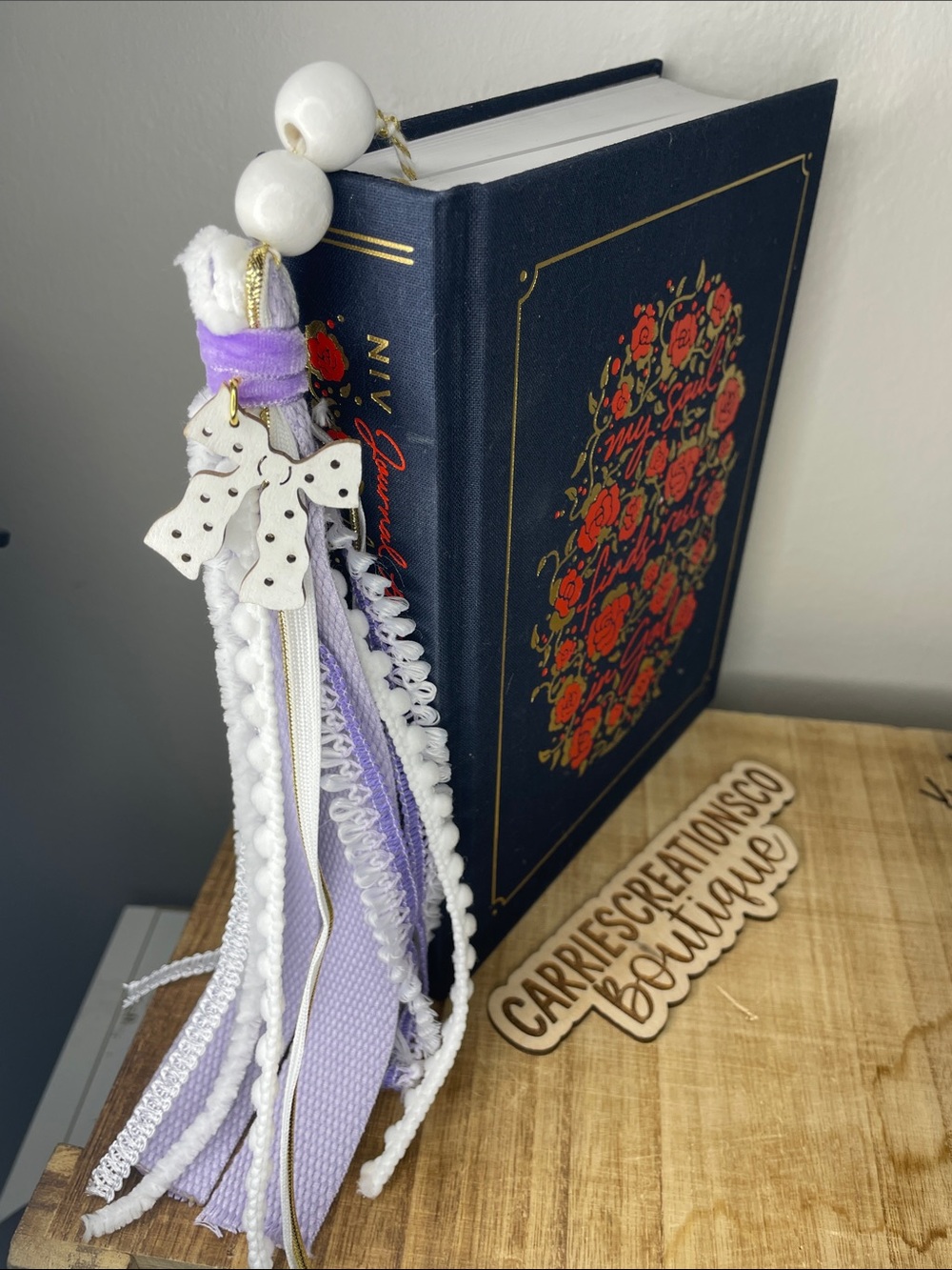 Lavender Ribbon Bible Tassel or Decorative Home Accent with bow charm